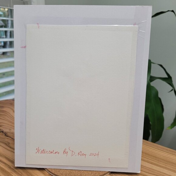 Original  Watercolor Christmas Holly Narcissus Painting Art 8" x 10" Mat - Picture 7 of 7